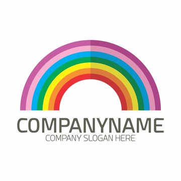 colorful rainbow logo icon vector template