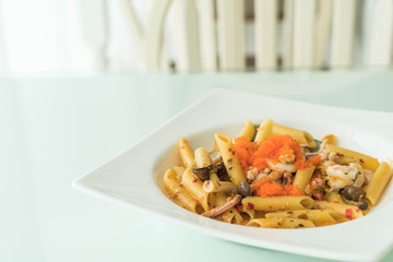 spicy penne seafood