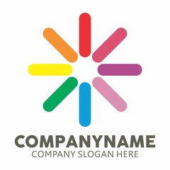 colorful rainbow logo icon vector template