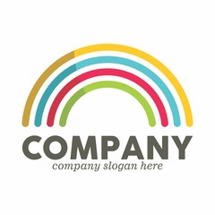 colorful rainbow logo icon vector template