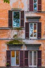 Old windows in Rome Italy