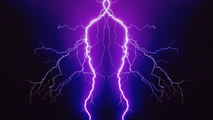 Fototapety  Electric discharge purple lightning on a black background.