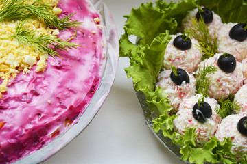assortment of snacks on the festive table