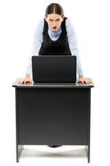 Aggressive young businesswoman