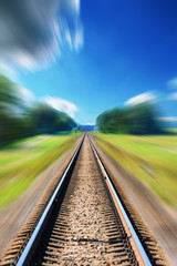 Railway track blurred