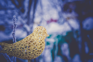 Artificial Decoration Golden Bird Retro