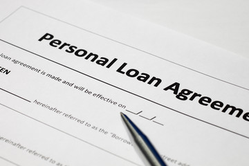 Obraz premium Personal loan agreement form