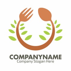 Organic food logo icon vector template