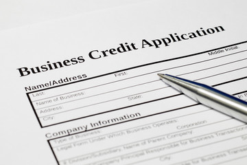Fototapeta na wymiar Business credit application form document