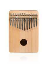 Wooden ethnic African instrument Kalimba isolated on white background