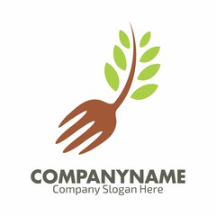 Organic food logo icon vector template