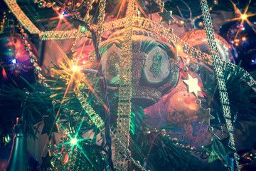 Christmas Tree Decorations Macro Filtered