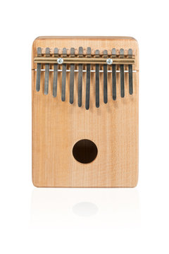 Wooden ethnic African instrument Kalimba isolated on white background