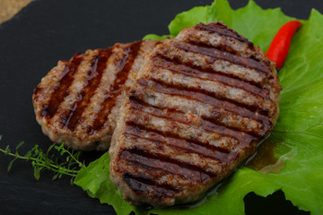 Grilled burget cutlet