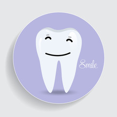 Dental Cartoon. Happy and Healthy Teeth. Vector illustration