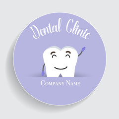 Dental Cartoon. Happy and Healthy Teeth. Vector illustration