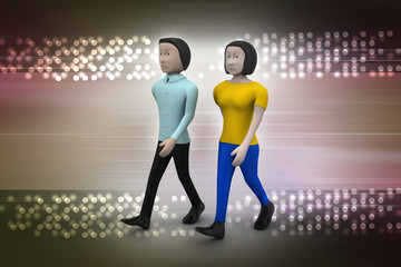 Two friends walk together