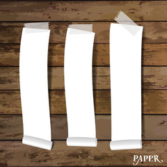 Blank white note papers, ready for your message. Vector illustra