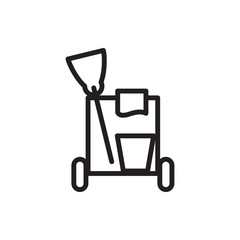 cleaning tools icon illustration