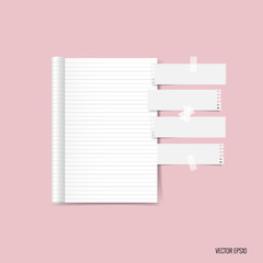 Blank catalog, magazines,book mock up and white note papers. Vec