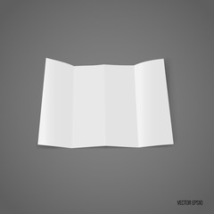 Four - fold white template paper. Vector illustration