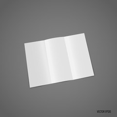 Trifold white template paper. Vector illustration