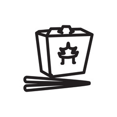 chinese fast food icon illustration