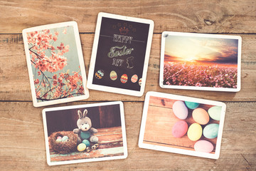 Vintage camera with bouquet of flowers on old wood background - concept of nostalgic and remembrance in spring vintage background