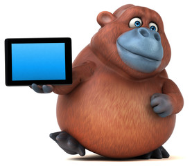 Naklejka premium Fun orangoutan - 3D Illustration