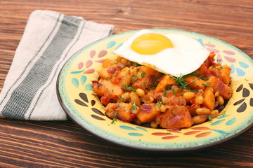 Sweet Potato Hash with Fresh Herbs, Peppers and Onions
