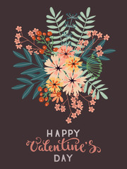 Colorful vintage bouquet of flowers