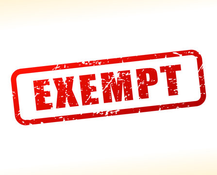 exempt text buffered on white background