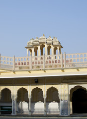 Part of the building of the Palace of the winds Hava Makhal in Jaipur India
