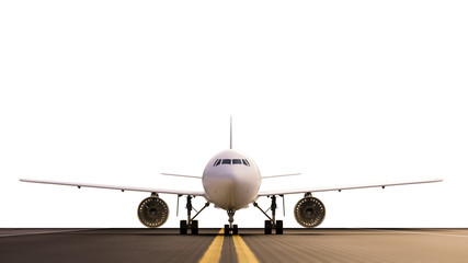 Fototapeta na wymiar airplane on runway