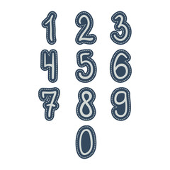 Obraz premium Numbers stickers hand drawing style kids isolated