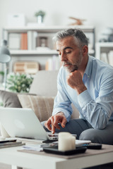 Businessman working at home