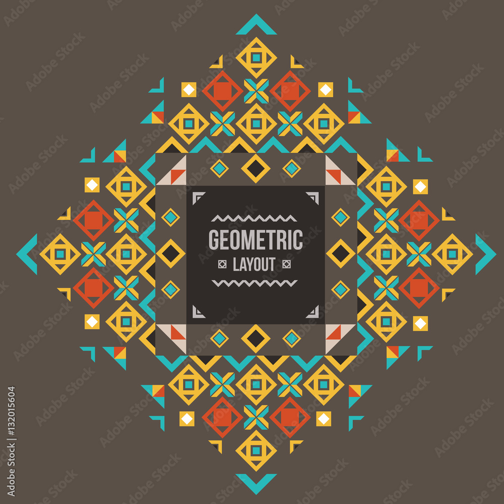 Poster abstract geometric background for design. retro pattern