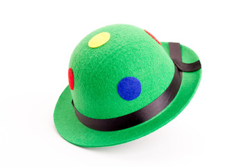 grüne Melone für Karneval auf weissem Hintergrund