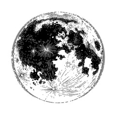 Obraz premium Graphic full moon
