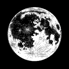 Naklejka premium Graphic full moon