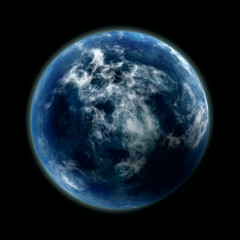 Dark night and planet earth. Digital artwork creative graphic design.