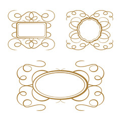 Vector calligraphy frames set
