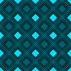 Fototapeta na wymiar Abstract stripped rhombus geometric background. Geometric seamless pattern in blue colors. Vector illustration. Design for banner, poster, card, invitation, brochure, flyer, template. 