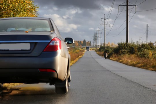 Car On Country Road Lane