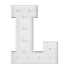 Big L letter isolated on white background 