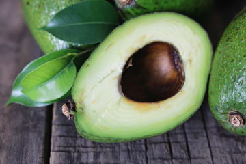 avocado on wooden background