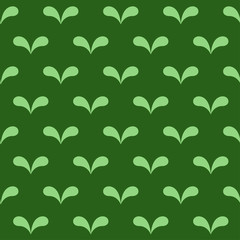 Naklejka na ściany i meble Seamless abstract green leaves pattern on dark green background