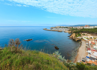 Fototapeta na wymiar Summer sea coast view (Palamos, Spain).