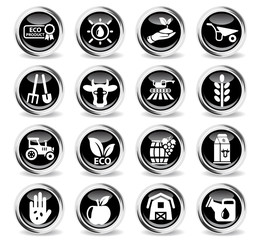 agricultural icon set
