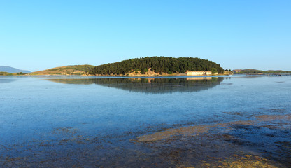 Isolated monastery (Zvernec, Albania).